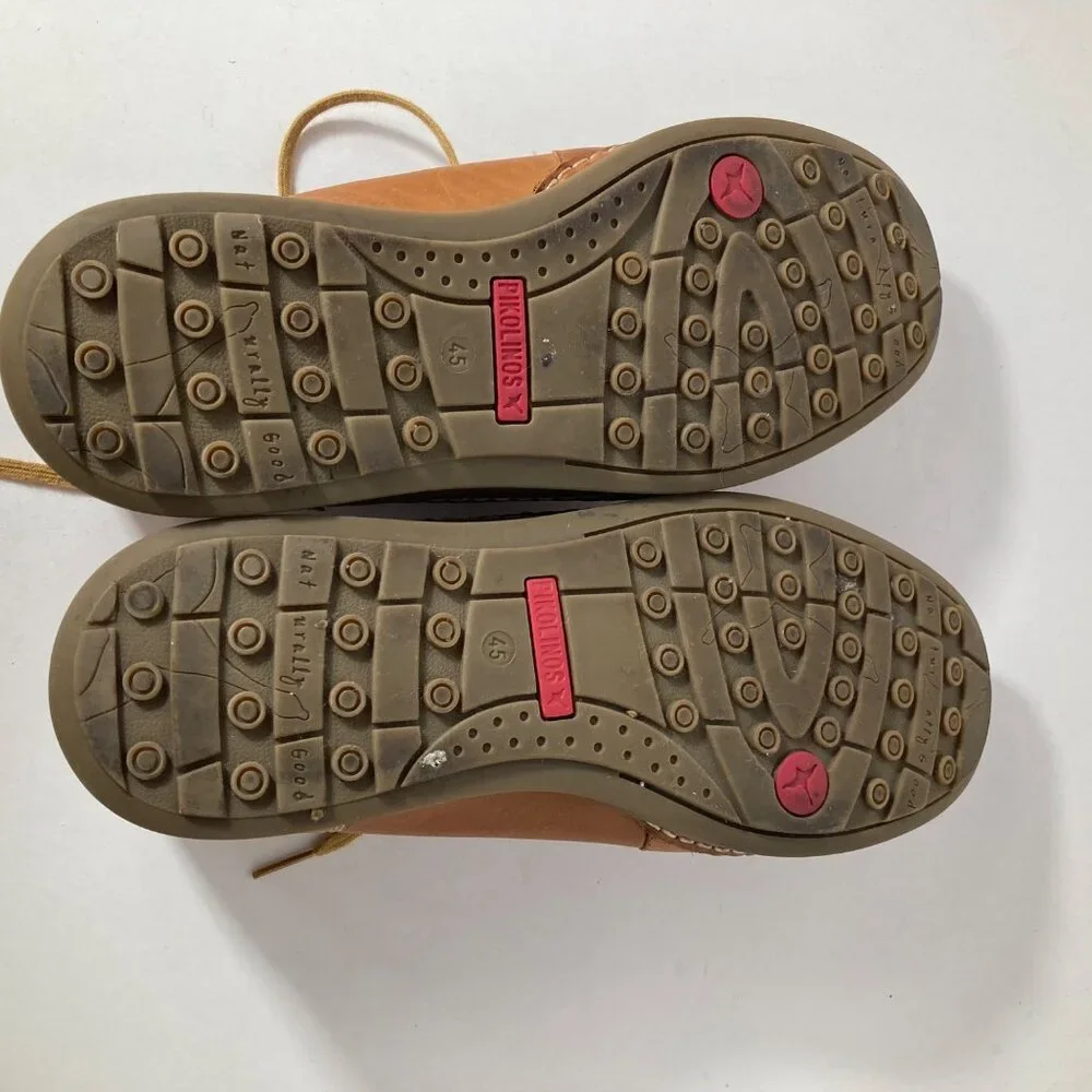 Mens Pikolinos Secolino Leather Lace Up Boat Shoe Brown 45/ US 11.5 or 12 Made I